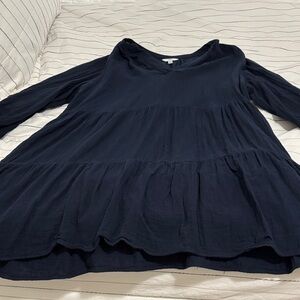 Time and Tru Dark Blue V-Neck Dress
